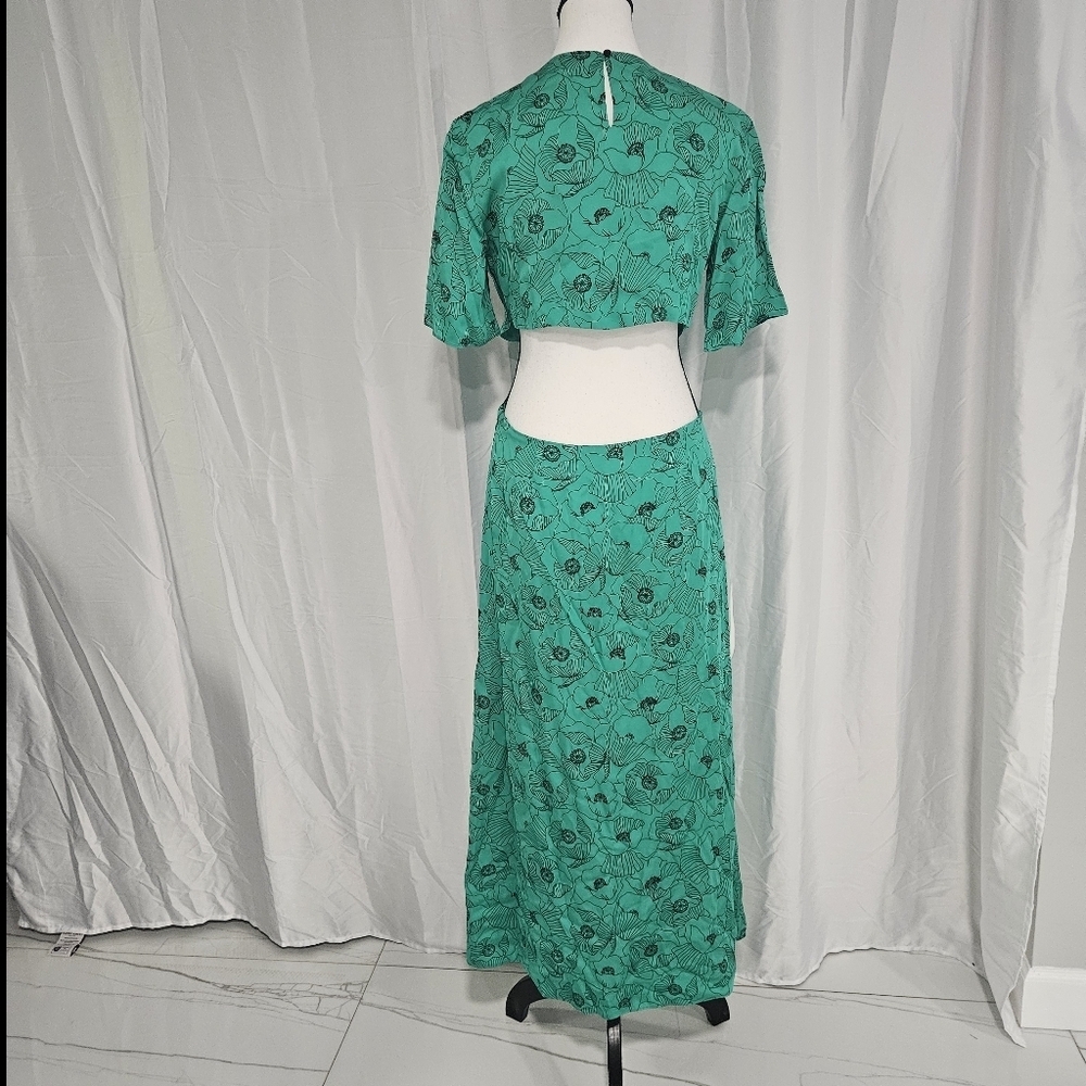 The Kooples Vibrant Green Floral Midi Dress - Picture 8 of 14